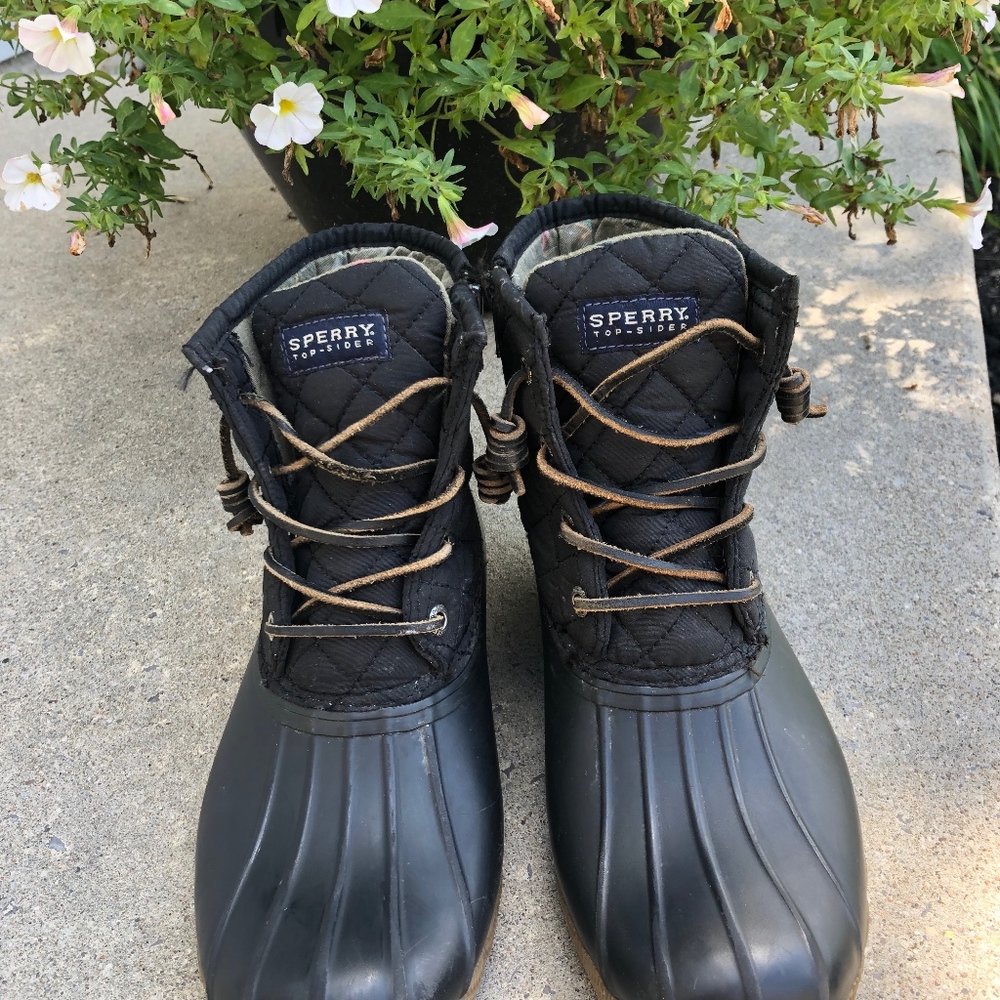 Black Sperry Boots